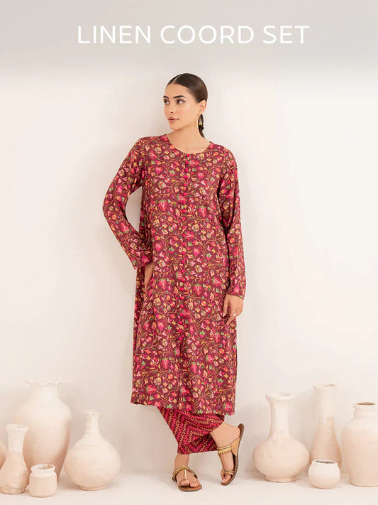 2 Piece - Digital Printed Linen Suit