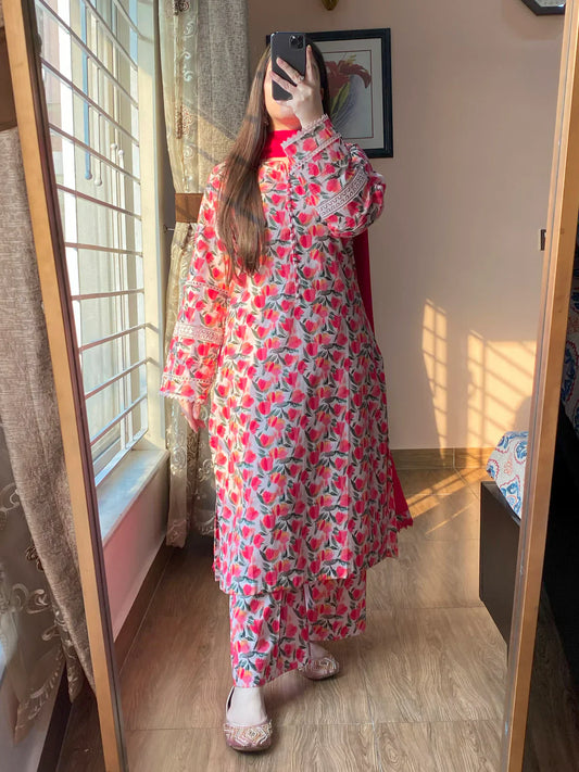 3 Piece - Lawn Printed Dress